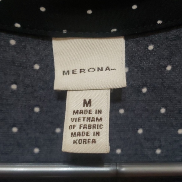 Black with white polka dot wrap dress, size M - Picture 2 of 8